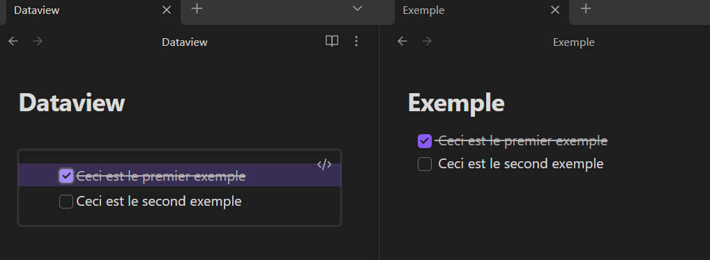 Exemple Dataview